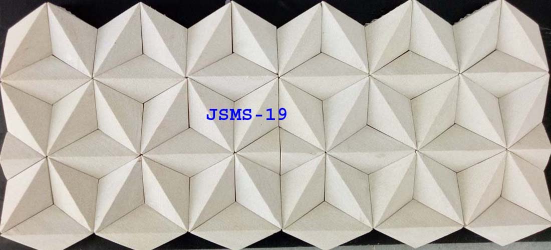 3D Design White Stone Mosaic Tiles 